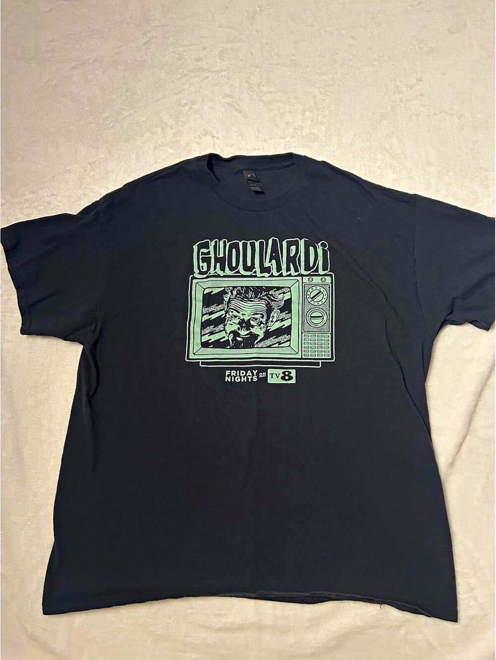 Ghoulardi TV Graphic Print Tee Crew Neck Mens XL